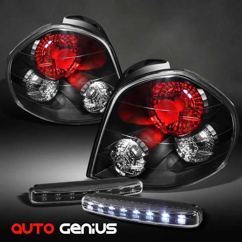 Fit 01-06 santa fe black altezza tail lights + daytime led running lights drl