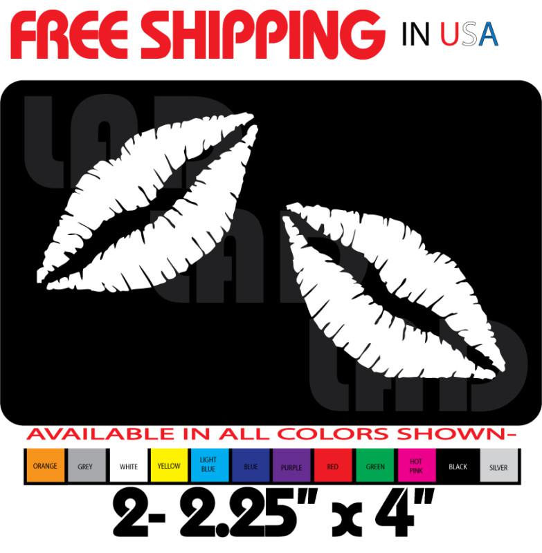 2- lips lipstick decals 2.25" x 4" stickers ford