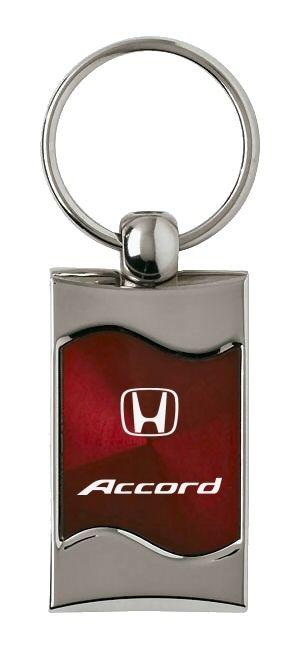 Honda accord burgundy rectangular wave key chain ring tag key fob logo lanyard