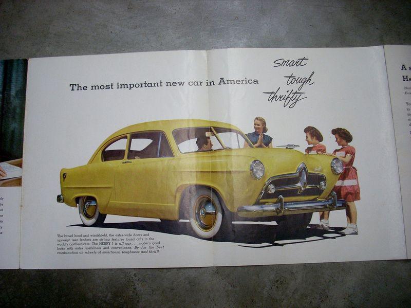 1951 51 kaiser frazer henry j dealer sales brochure folder all color