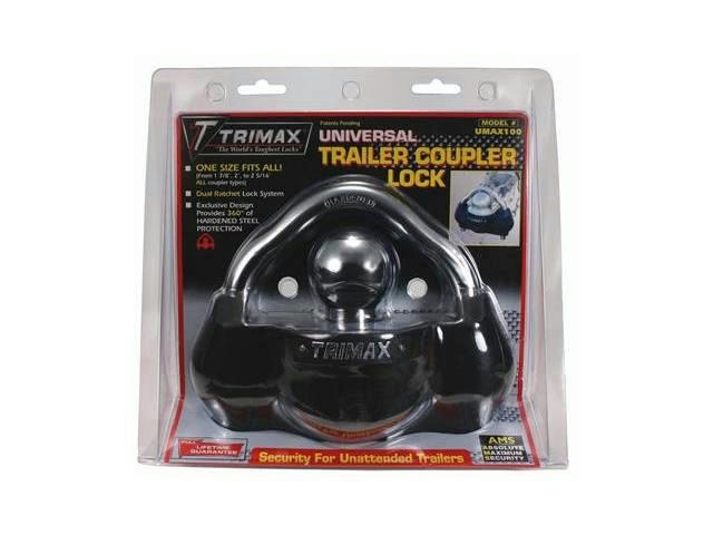 Trimax umax100 universal 'die-cast' dual purpose coupler lock no keys