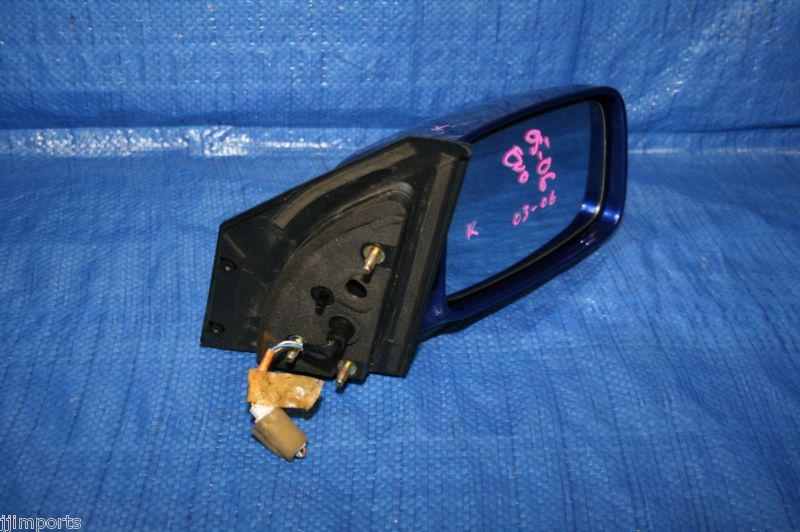 03 04 05 06 lancer evolution 8 right passenger door mirror blue evo9 evo8 ct9a