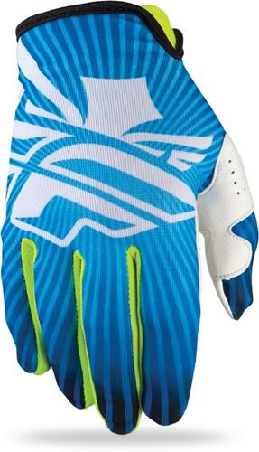 Fly racing lite race youth mx gloves blue/yellow/white