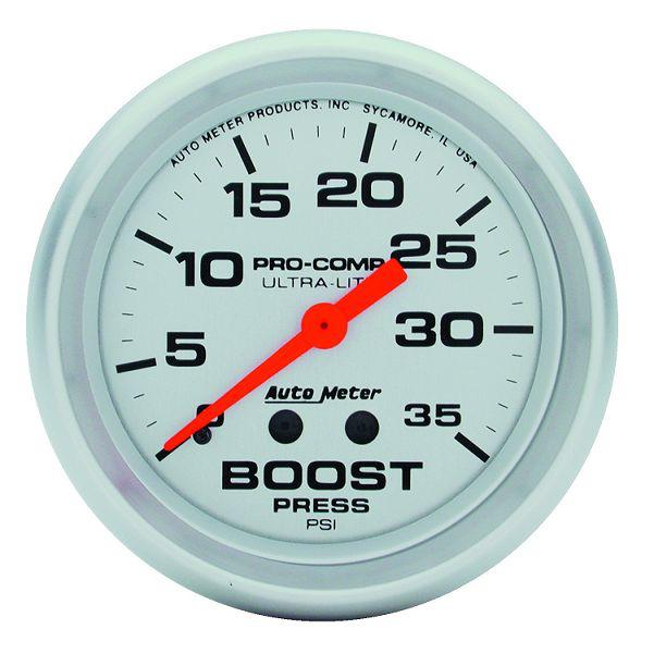 Auto meter 4404 ultra lite 2 5/8" mechanical boost gauge 0-35 psi