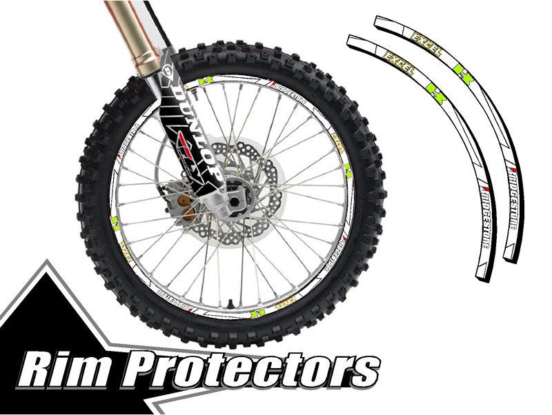 16 & 19 inch dirtbike rim protectors 16" wheel decals dirt bike tape graphics wr