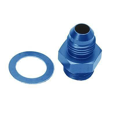 Edelbrock 8087 fitting carburetor inlet -6 an male to 5/8-20" male blue ea