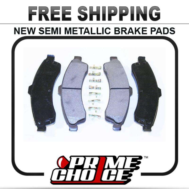 New premium complete set of front metallic disc brake pads with shims