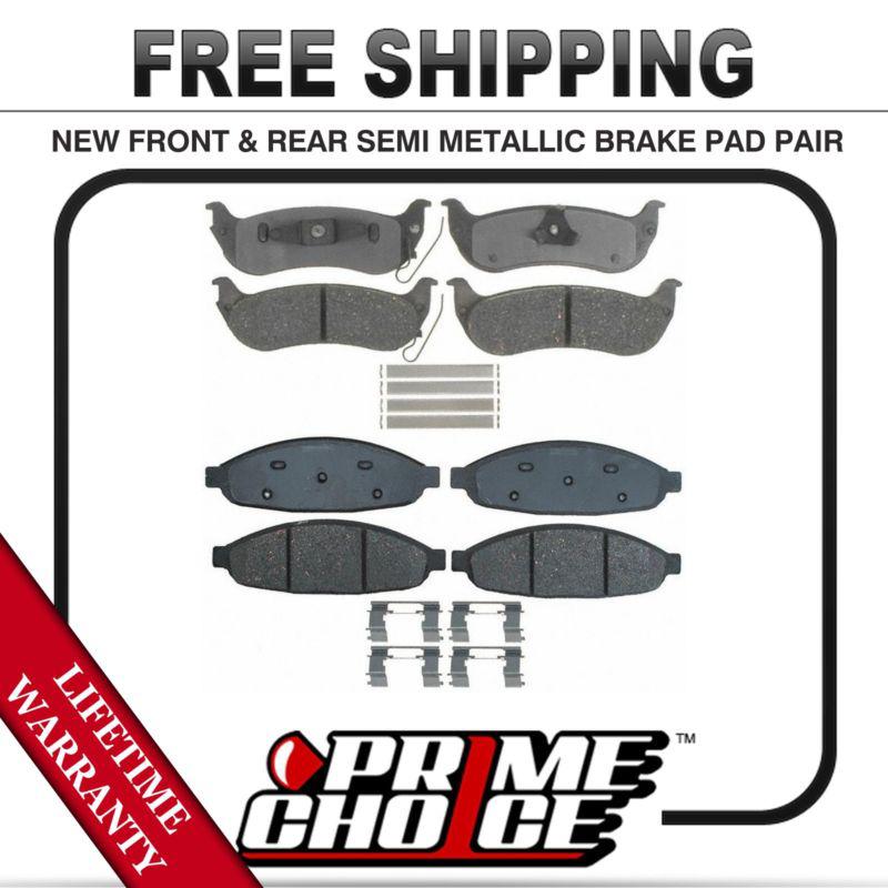 Complete set of front and rear premium brake pads with lifetime warranty