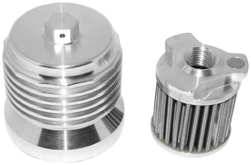 Pc racing flo spin on stainless steel oil filter - chrome  pcs6c