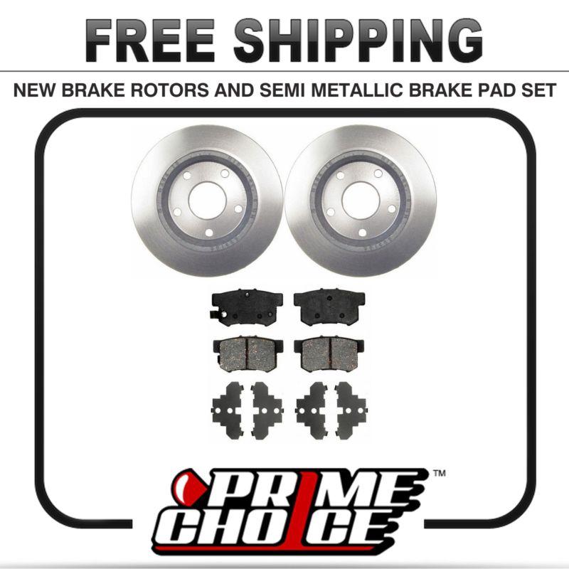 Premium rear metallic brake pads and disc rotors complete kit left & right pair