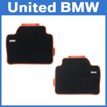 Bmw 3 series rear carpet floor mats 320 328 335 sedan (2012 on) black/ red