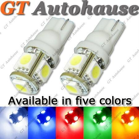 2pcs t10 wedge 5-smd 5050 led light bulbs white 192 168 194 w5w 2825