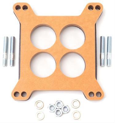 Edelbrock carburetor spacer 4-barrel square bore 1/2" wood 4-hole 8723