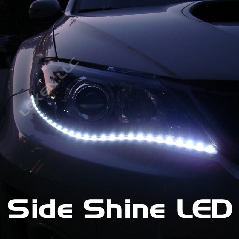 Led w8 white 2x 24" side shine strip 30 smd hid fog drl head slim xenon light a