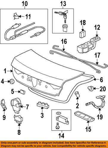 Honda oem 74873ta0003 trunk lid-torsion spring clip