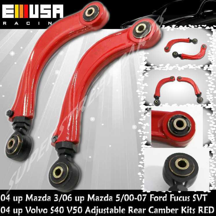 04up mazda3 06up mazda5 00-07 ford focus adjustalbe rear camber kit  red