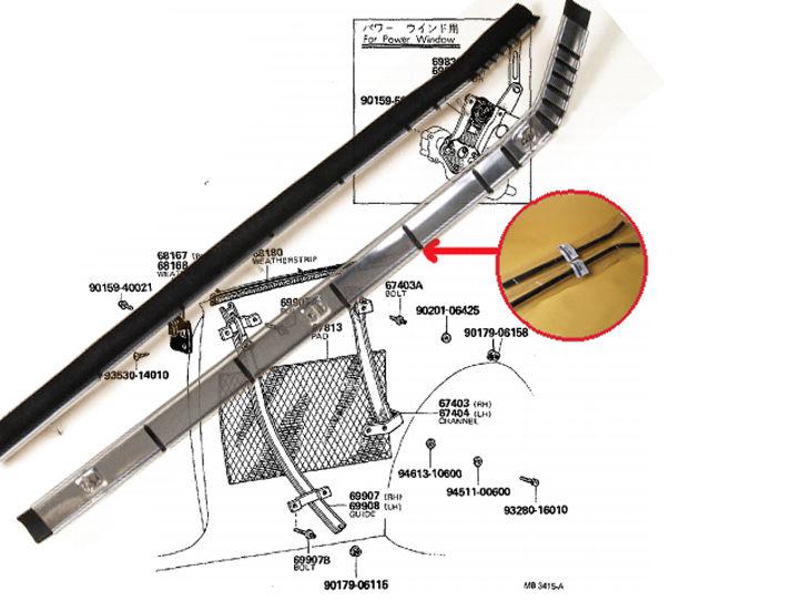 Toyota celica ta22 ta23 ra20 21 24 1/4 weatherstrip