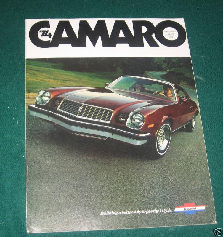 1974 chevy camaro sales brochure; z28; type lt; sport coupe; 12 pgs