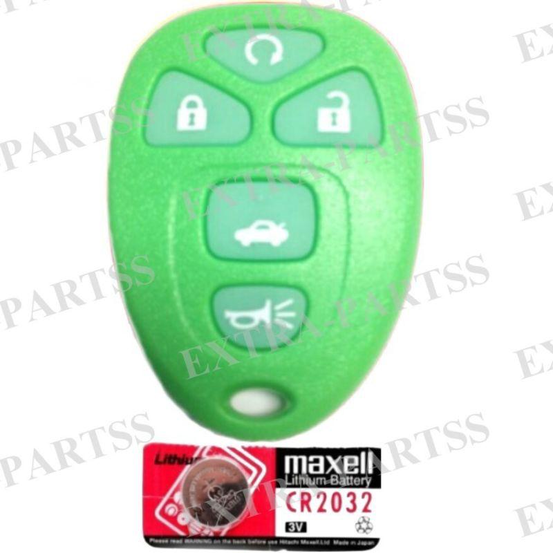 New green glow in dark gm remote start keyless entry fob clicker + spare battery