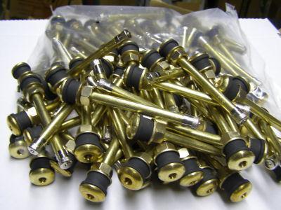 50pk 573 - 4 1/2" brass truck tire valve stems alum / steel wheels 22.5 - 24.5 