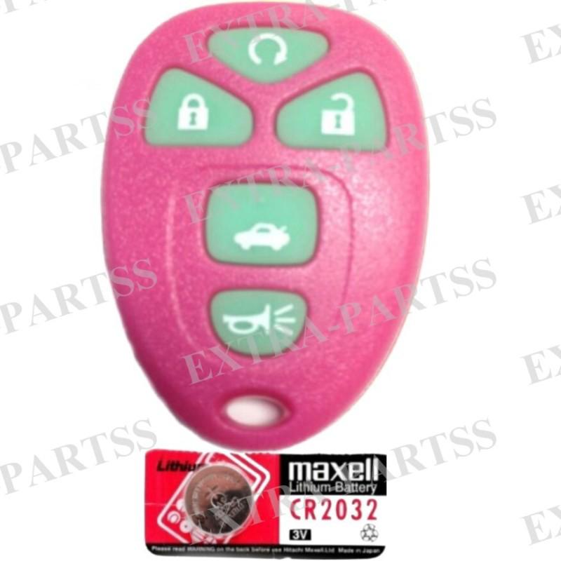 New pink glow in dark gm remote start keyless entry fob clicker + spare battery