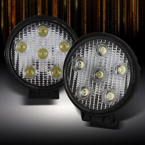 Suv/truck 4x4 off road 18w 6 hyper white led 4.5" fog lights w/wiring+switch