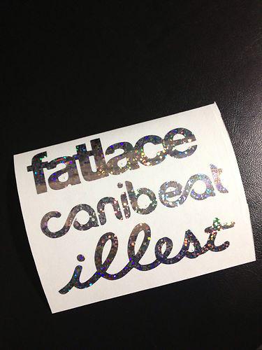 Illest canibeat fatlace stance nation sticker decal rainbow glitter pack jdm sup