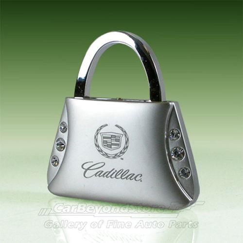 Cadillac crystals purse shape key chain, key ring, lfi licensed + free gift