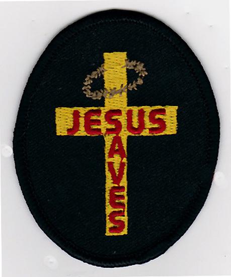 Jesus saves cross motorcycle vest patch christian biker