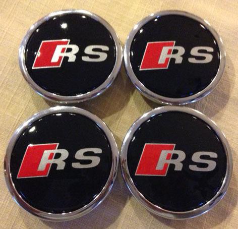 Audi rs center caps (set of 4) - handmade - rs3, rs4, rs5, rs7, ttrs, tt rs