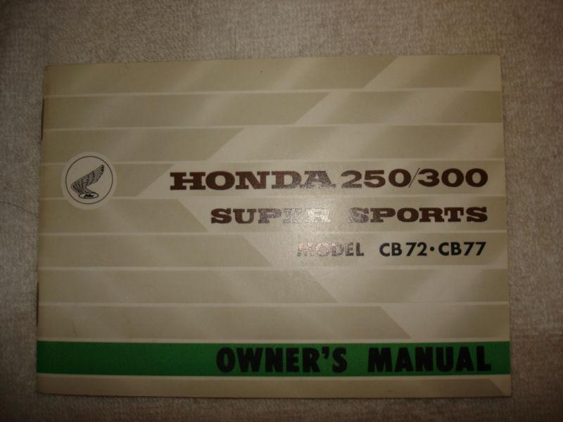 1965 – 1967 honda 250/300 cb72 cb77 owners manual