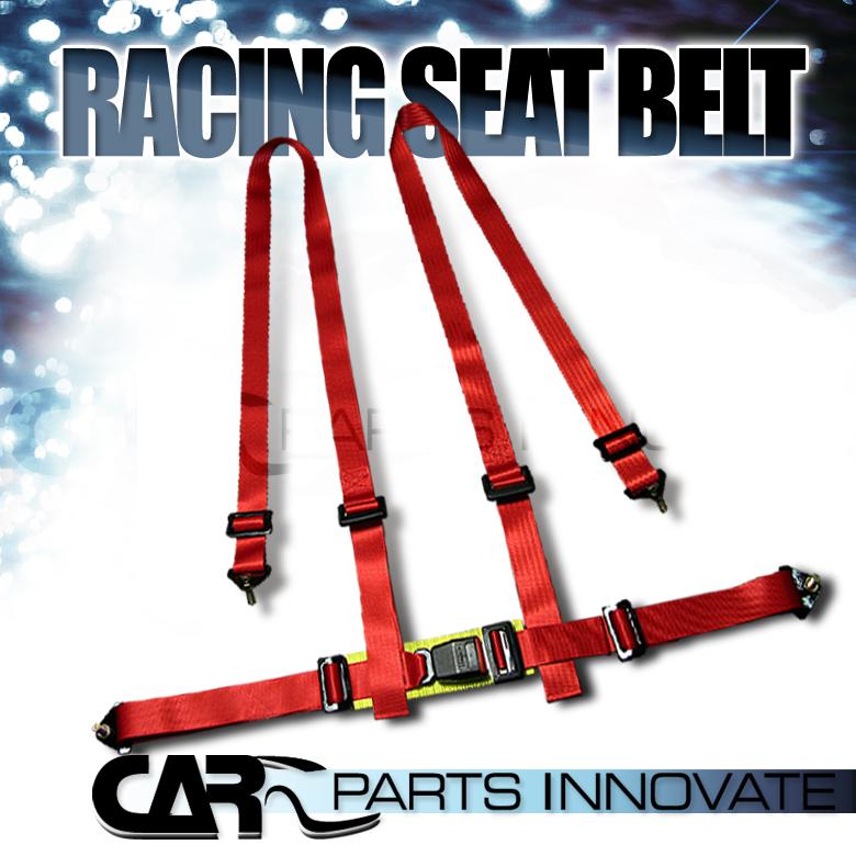 4-point safety harness racing seat belt red