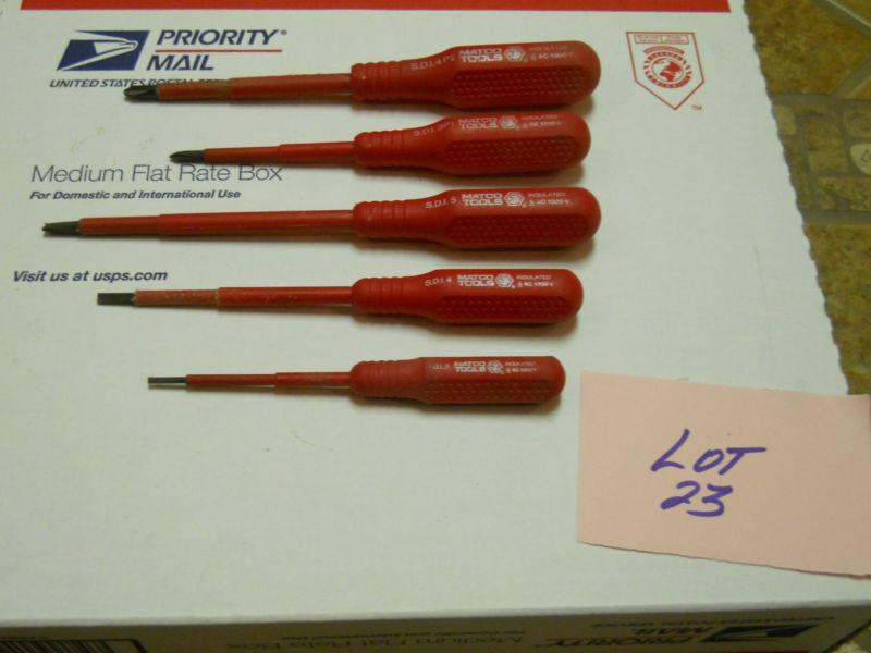  matco tools insulated screwdriver set ssd5i lot of 5