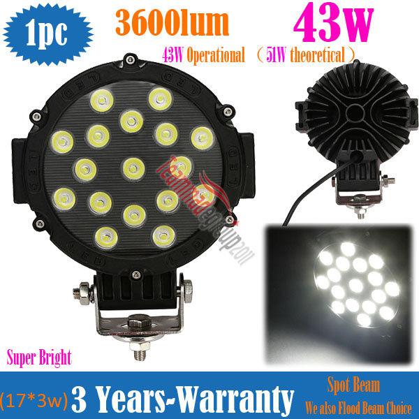 43w led pencil beam offroad work light jeep 51w theoretical 4x4 suv truck jeep 