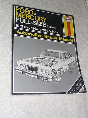 Haynes ford and mercury full size models 1975 thru 1987 repair manual