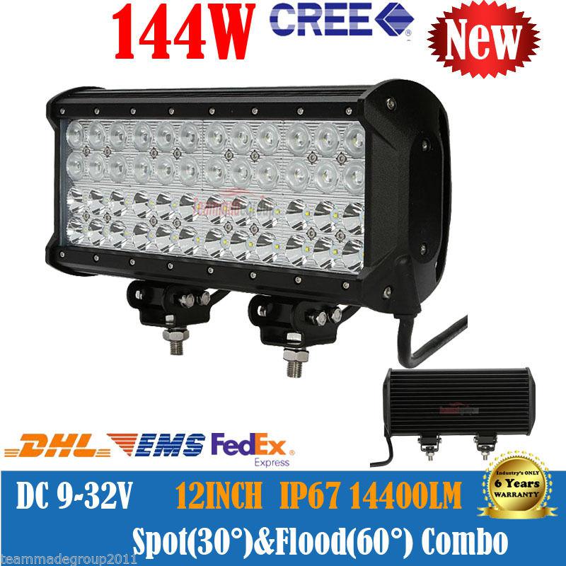 Cree 12inch 144w spot flood combo led pickup work light bar 4wd save 180w/240w