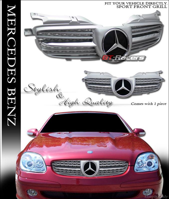 Silver amg front hood bumper grill grille 1998-2004 mercedes w170 r170 slk-class