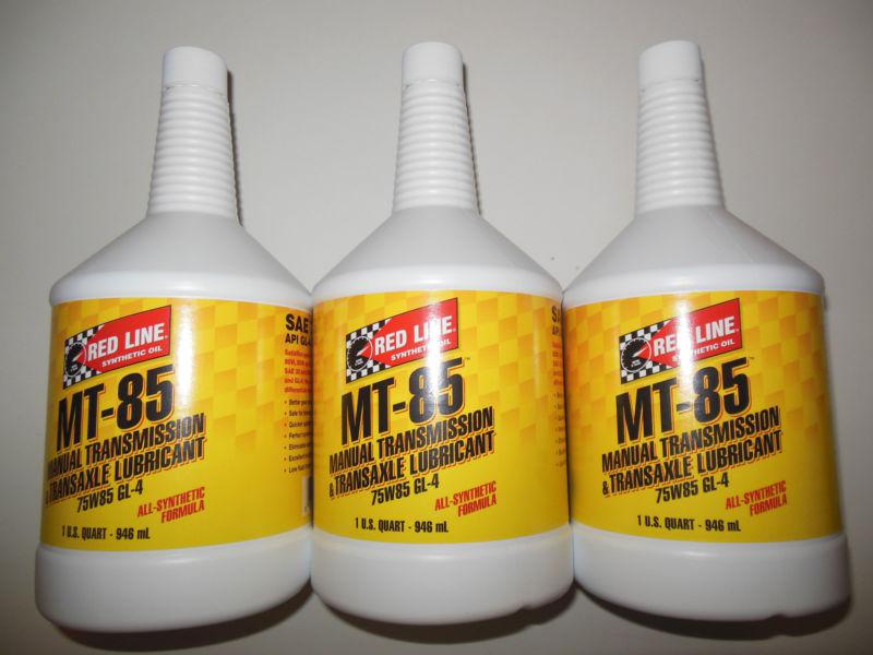 New red line mt-85 75w85 gl-4 gear oil manual transmission fluid (3) pack