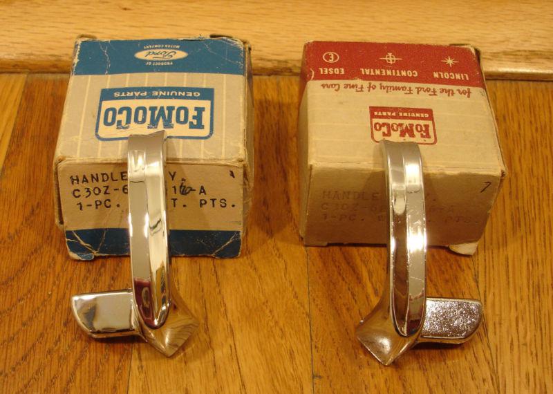 Nos 1965 1966 mustang vent window handles fairlane galaxie c30z-6222916-a & 17a 