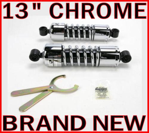 New 13" chrome progressive 412 shocks 1980-2005 harley davidson touring