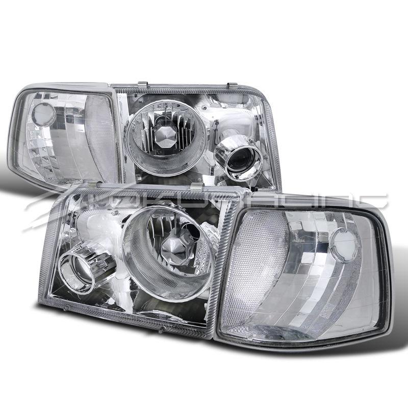 93-97 ford ranger crystal projector headlights + signal corner lights 4pc