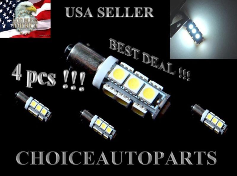 4x ba9s 5050 13 smd car white led interior, dome, licence plate light bulbs h21w