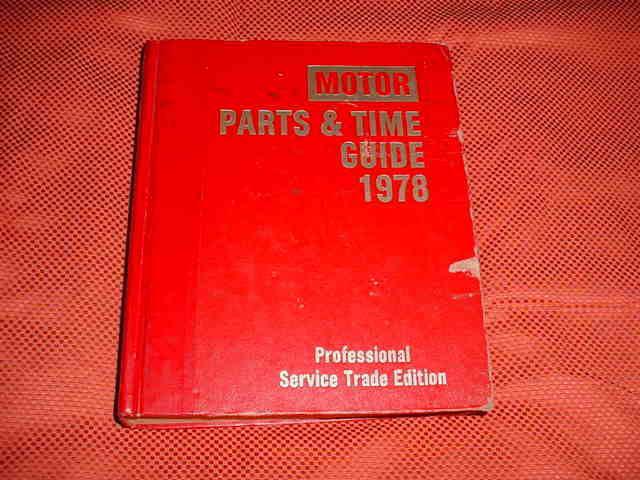 Motor manual parts and time guide 1978