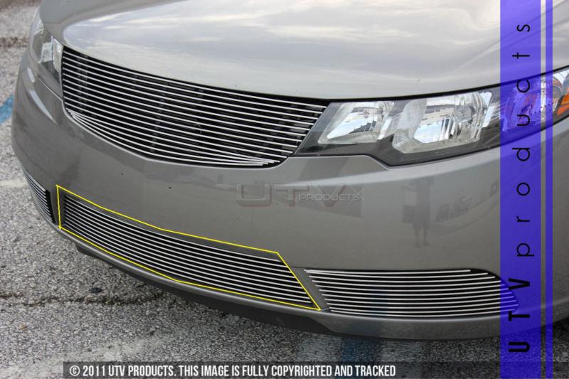 Fits: 2010 - 2013 kia forte 1pc bumper billet chrome grille kit sedan 4 dr.