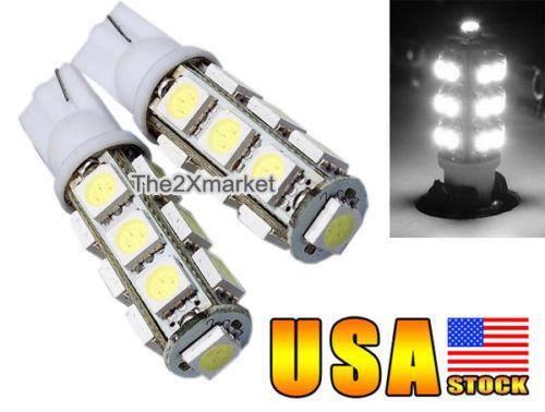 Brand new 2pcs t10 194 168 w5w 13smd 5050 white 12v led lights for car bulb lamp