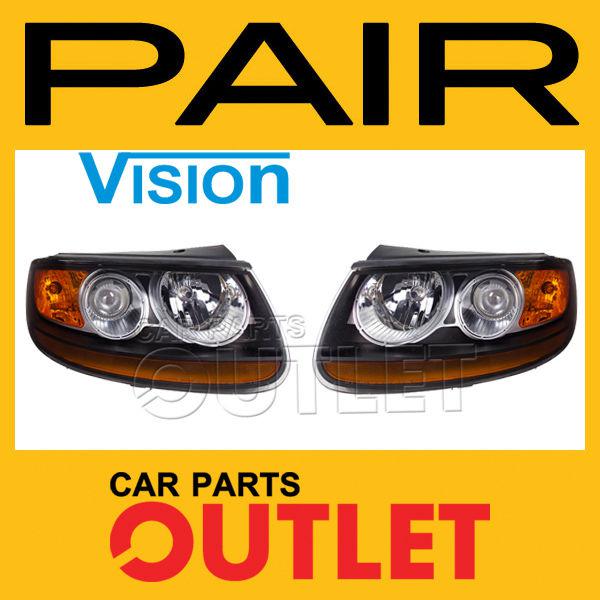 Driver passenger side headlamp lights assembly left right pair for 2007 santa fe