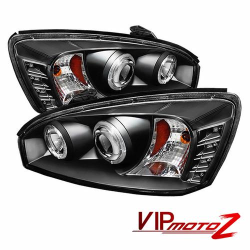 New left+right projector headlight w/ dual halo angel eyes 04-07 chevy malibu