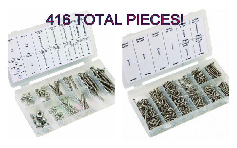 416 pc stainless steel screws nuts washers int/ext trim moulding larger lengths 