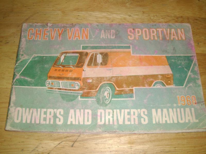 1968 chevrolet  van / sportvan truck owner's manual / original guide book