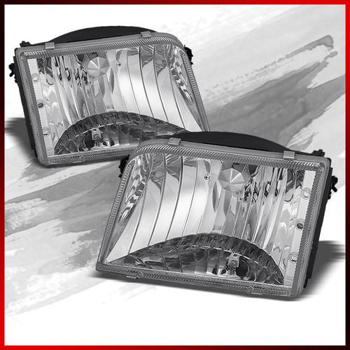 93-97 ford ranger pickup truck chrome crystal headlights lamps pair left+right